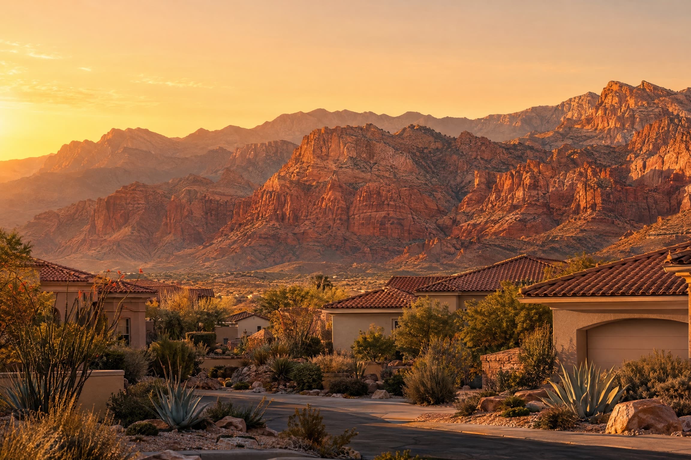 Red Rock Canyon at golden hour, Las Vegas